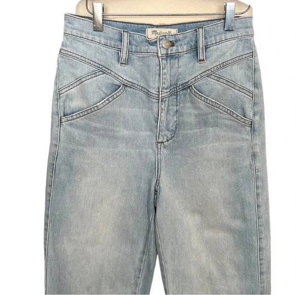 MADEWELL Tapered Yoked Edition Jeans in Fitzgerald Light Wash, Size 26 - Picture 3 of 16
